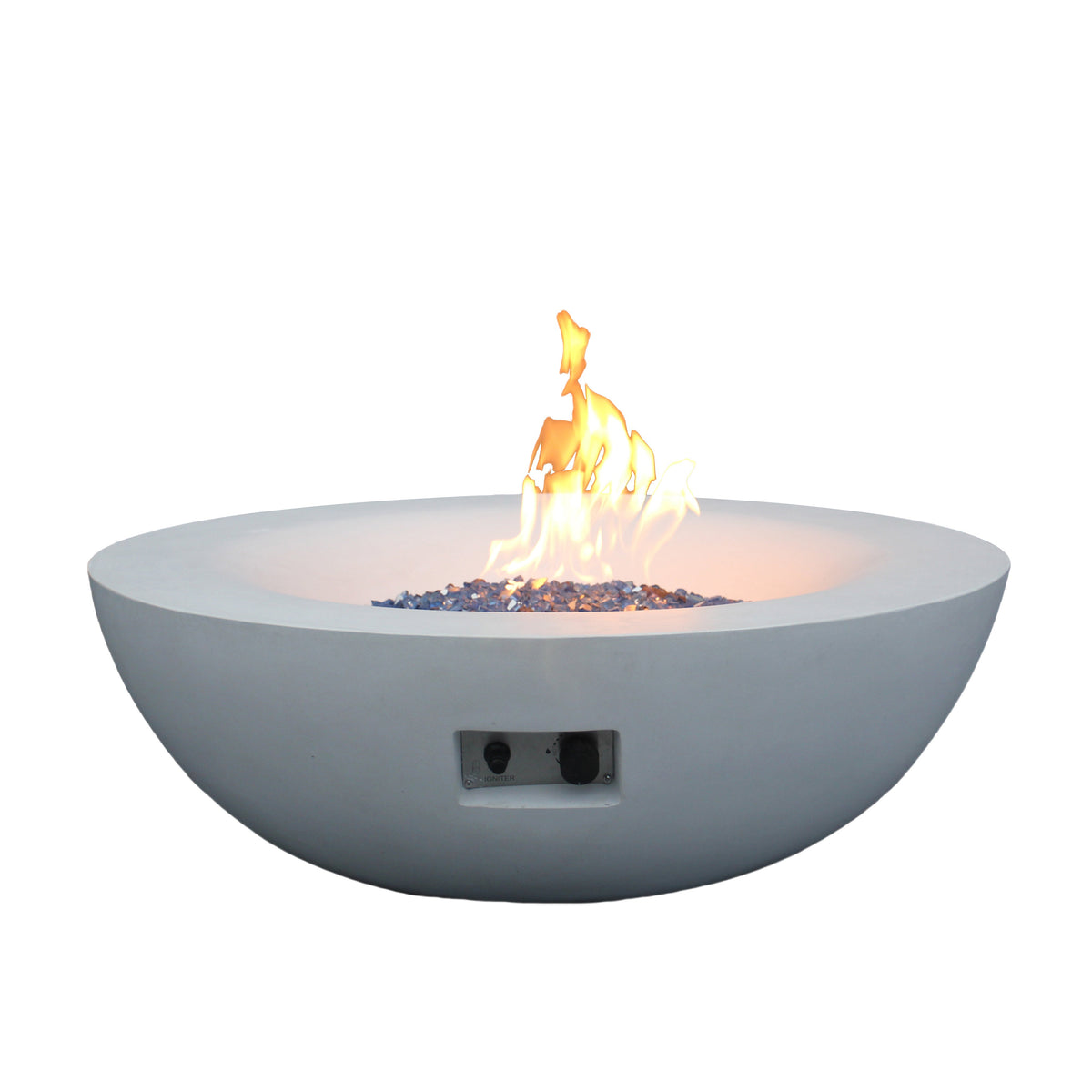42 Inch Antique White Concrete Propane Fire Pit Bowl