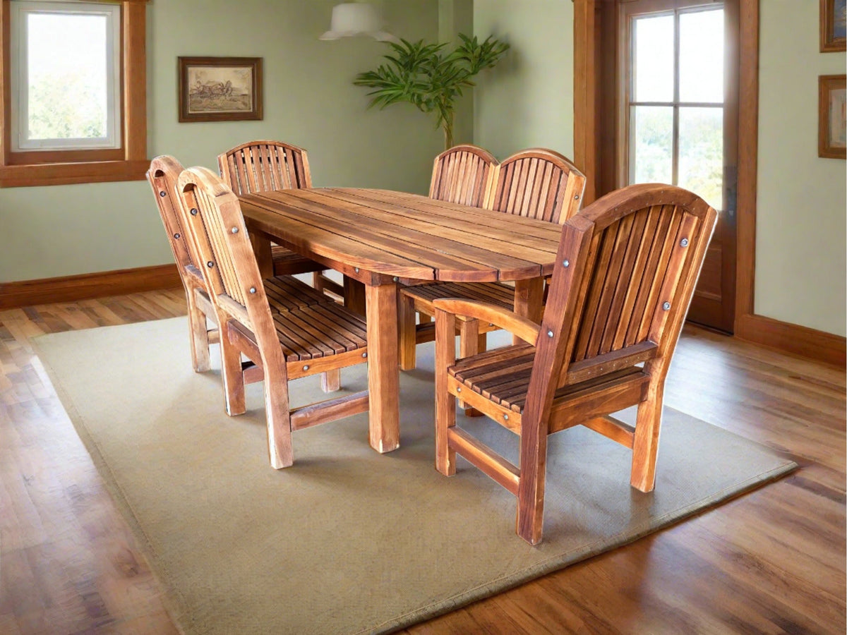Solid Redwood or Douglas Fir Outdoor Dining Table