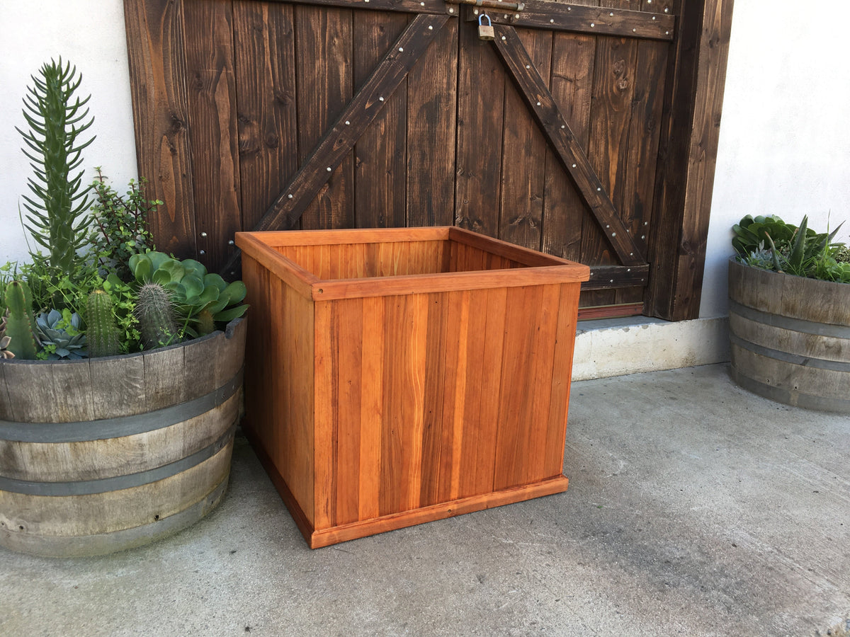 Solid Redwood Garden Planter Box with Drainage