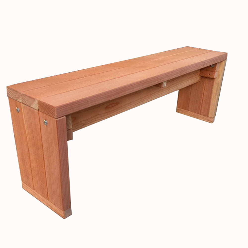 Solid Redwood or Douglas Fir Outdoor Patio Bench