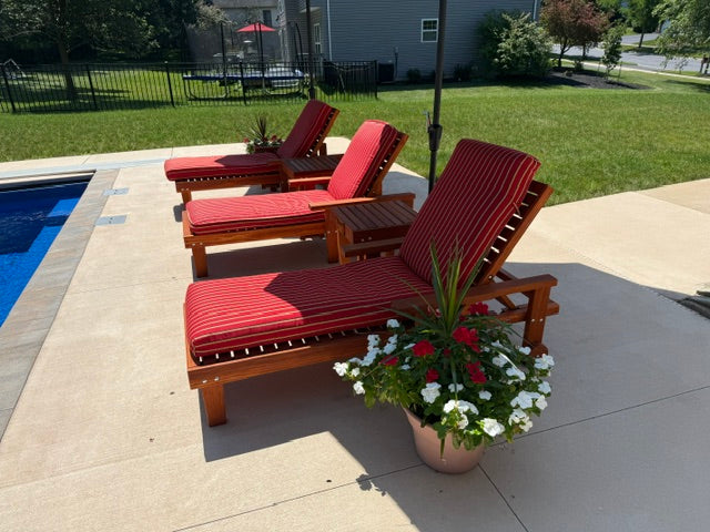 Solid Redwood or Douglas Fir Adjustable Outdoor Chaise Lounge