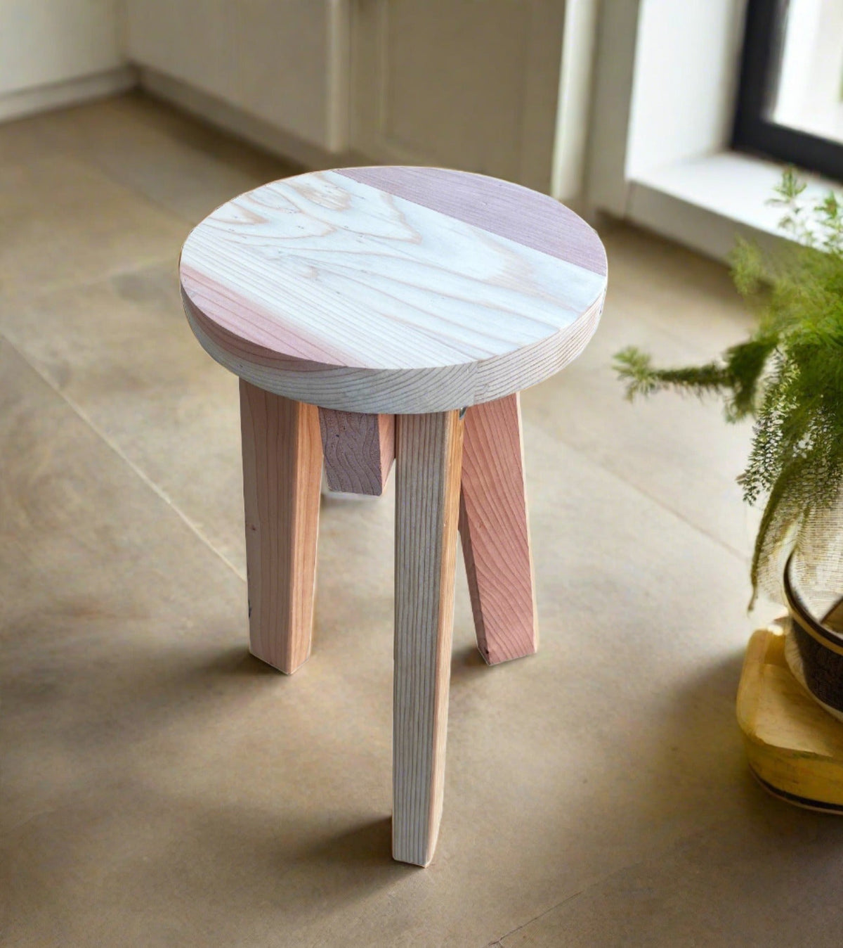 Solid Redwood or Douglas Fir Patio Stool