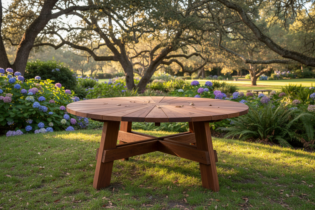 Active House Living Round Redwood Picnic Table