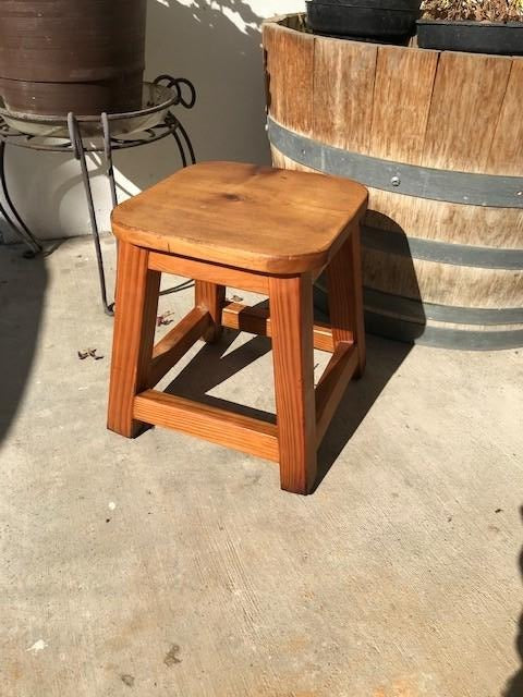 Solid Redwood Foot Stool