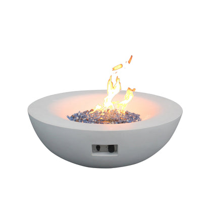 42 Inch Antique White Concrete Propane Fire Pit Bowl