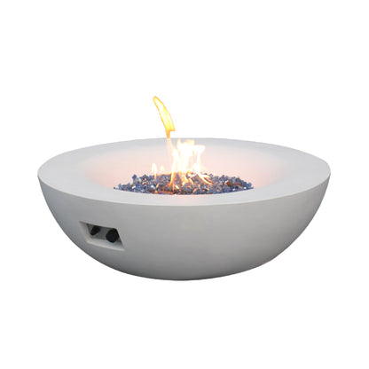 42 Inch Antique White Concrete Propane Fire Pit Bowl
