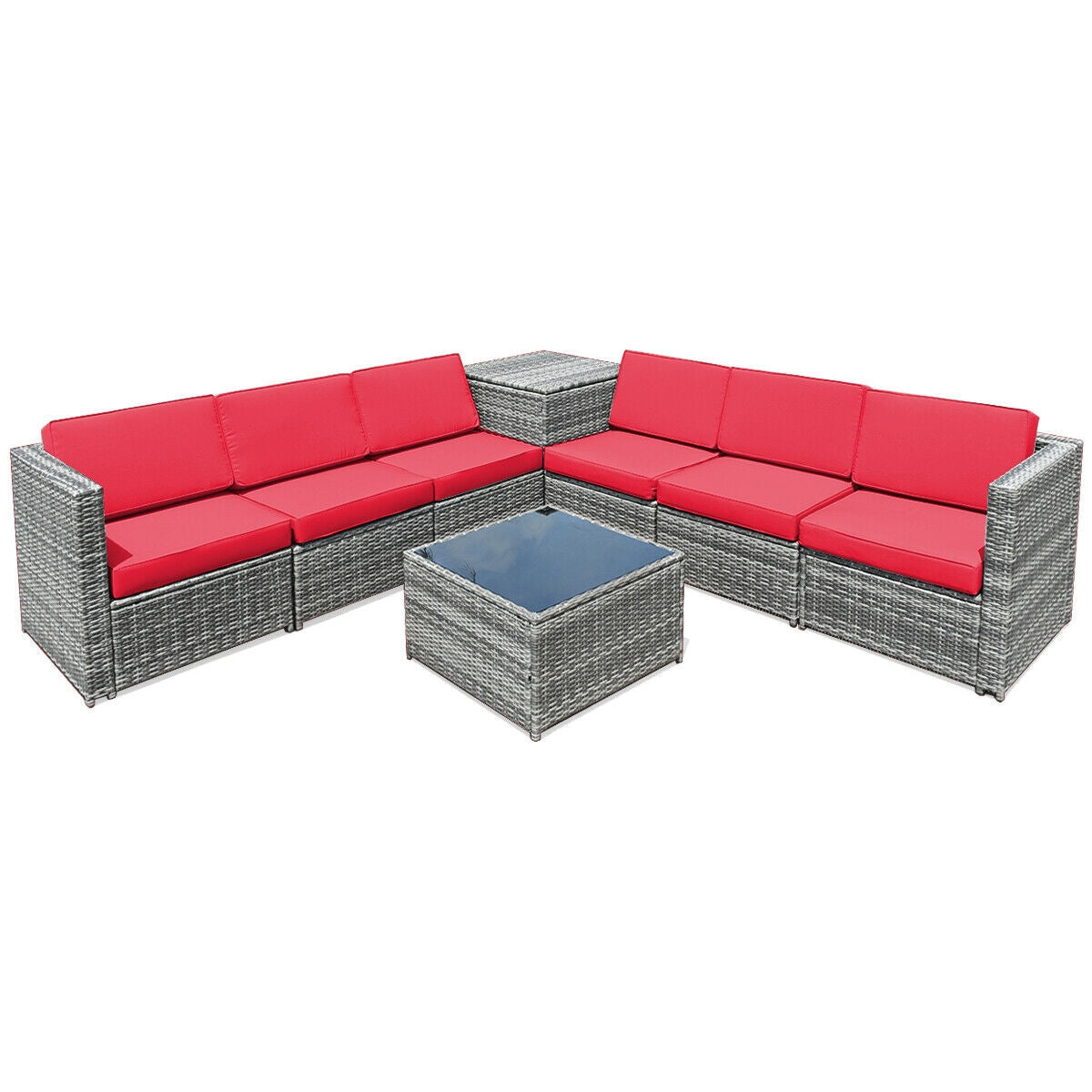 8-Piece Wicker Rattan Patio Sofa Set