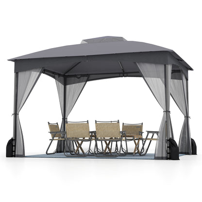 10 X 12 FT Patio Gazebo with Netting Walls with 4 Sandbags