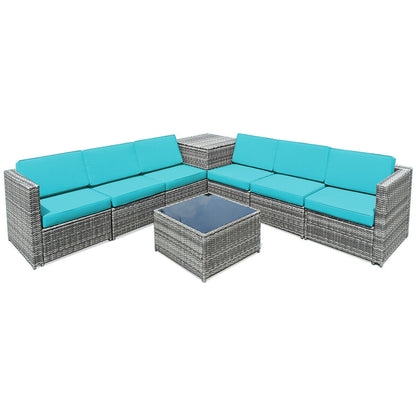 8-Piece Wicker Rattan Patio Sofa Set