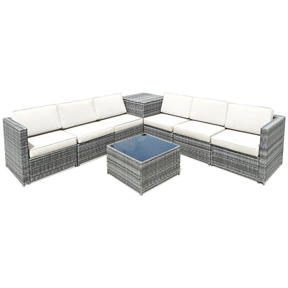 8-Piece Wicker Rattan Patio Sofa Set