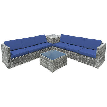 8-Piece Wicker Rattan Patio Sofa Set