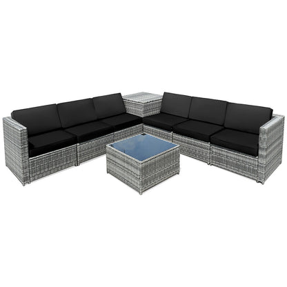8-Piece Wicker Rattan Patio Sofa Set