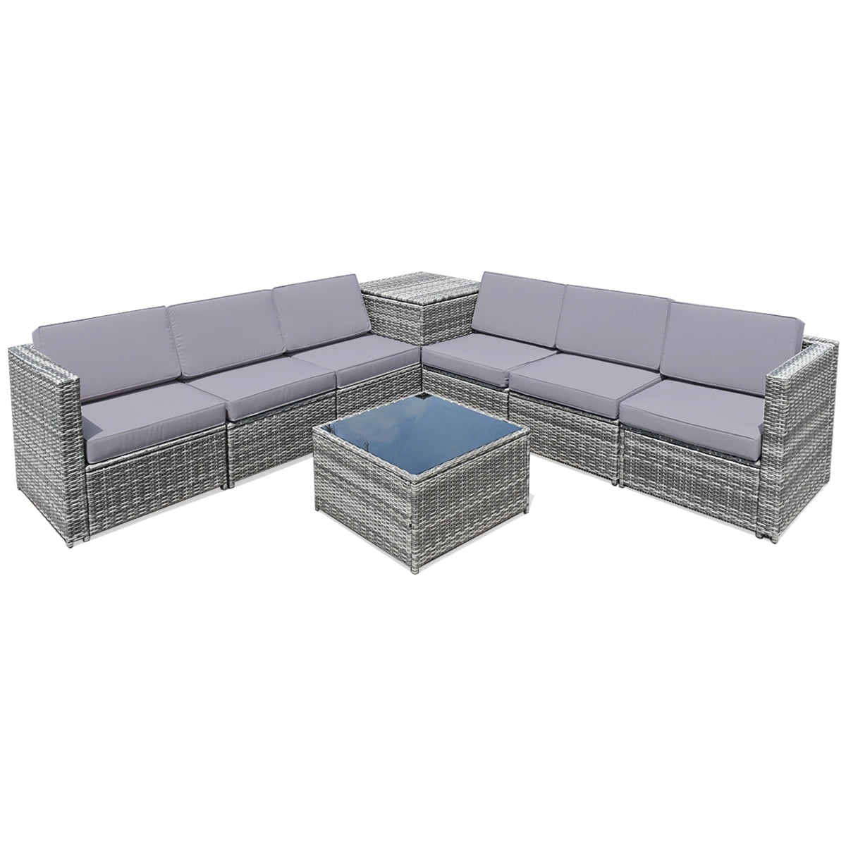 8-Piece Wicker Rattan Patio Sofa Set
