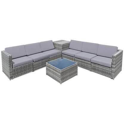 8-Piece Wicker Rattan Patio Sofa Set