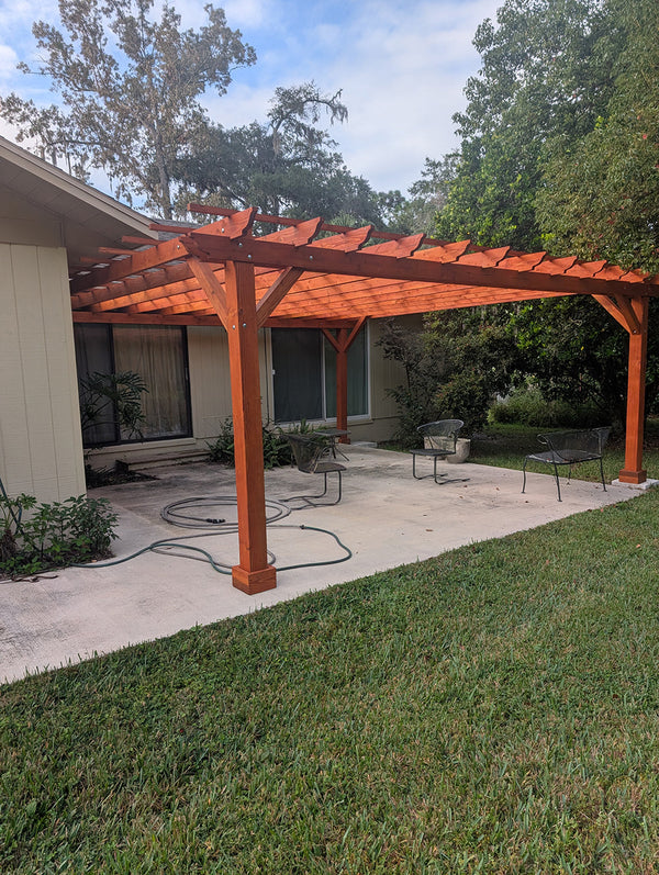 Solid Redwood or Douglas Fir Super Deck Pergola