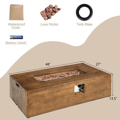 48 x 27 Inch Outdoor Propane Fire Pit Table