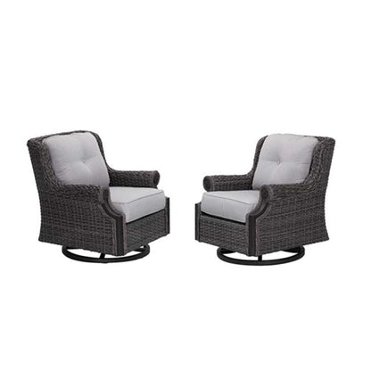 2 Lassen Wicker Swivel Rocking Chair