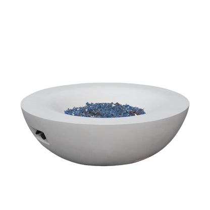 42 Inch Antique White Concrete Propane Fire Pit Bowl