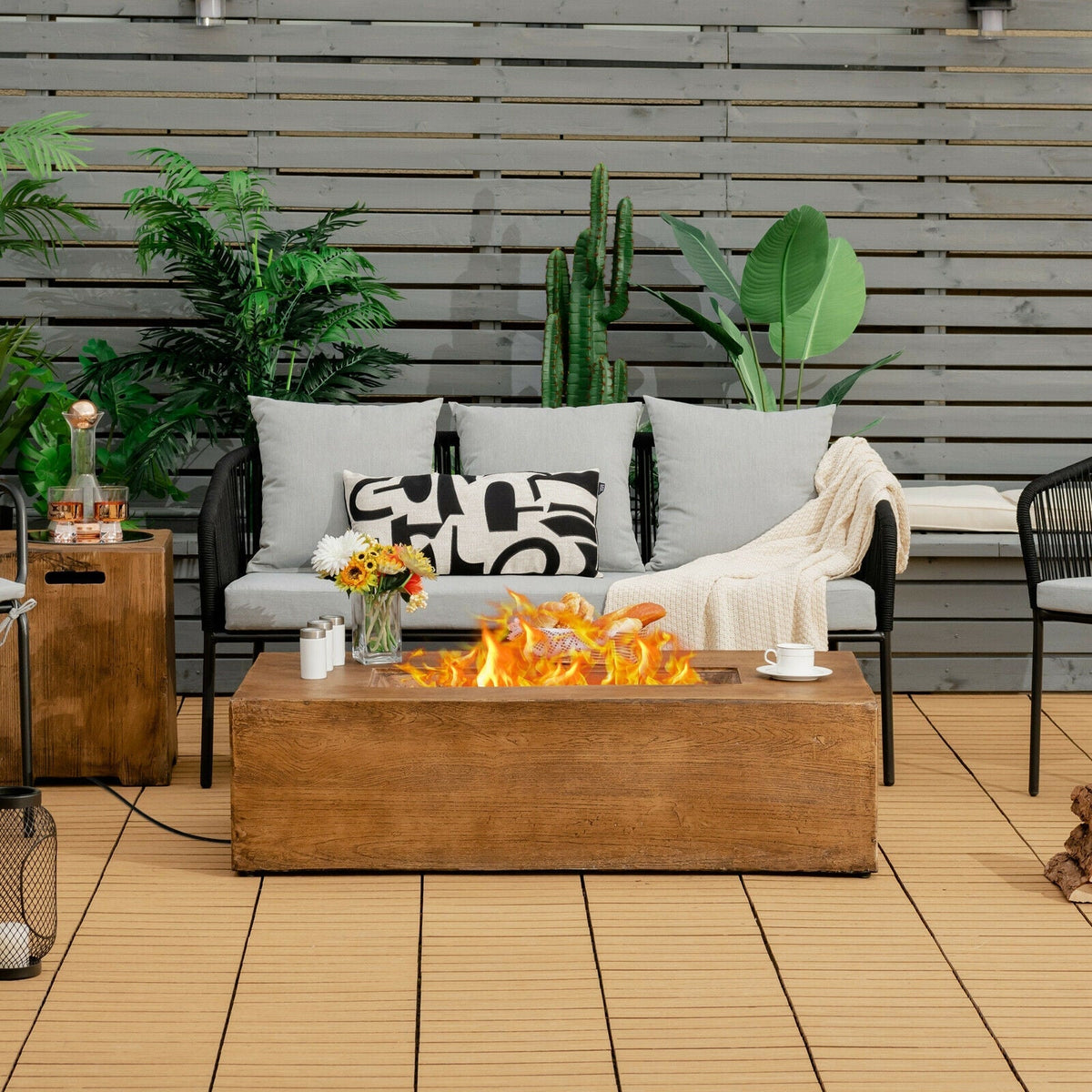 48 x 27 Inch Outdoor Propane Fire Pit Table
