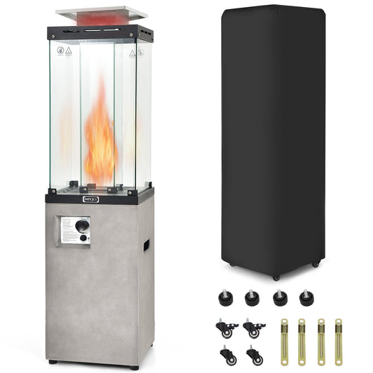 41,000 BTU Propane Patio Heater with Glass Flame Display