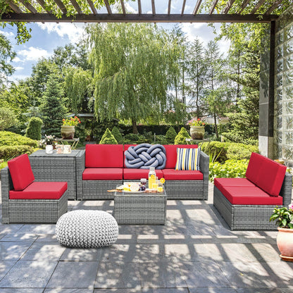 8-Piece Wicker Rattan Patio Sofa Set