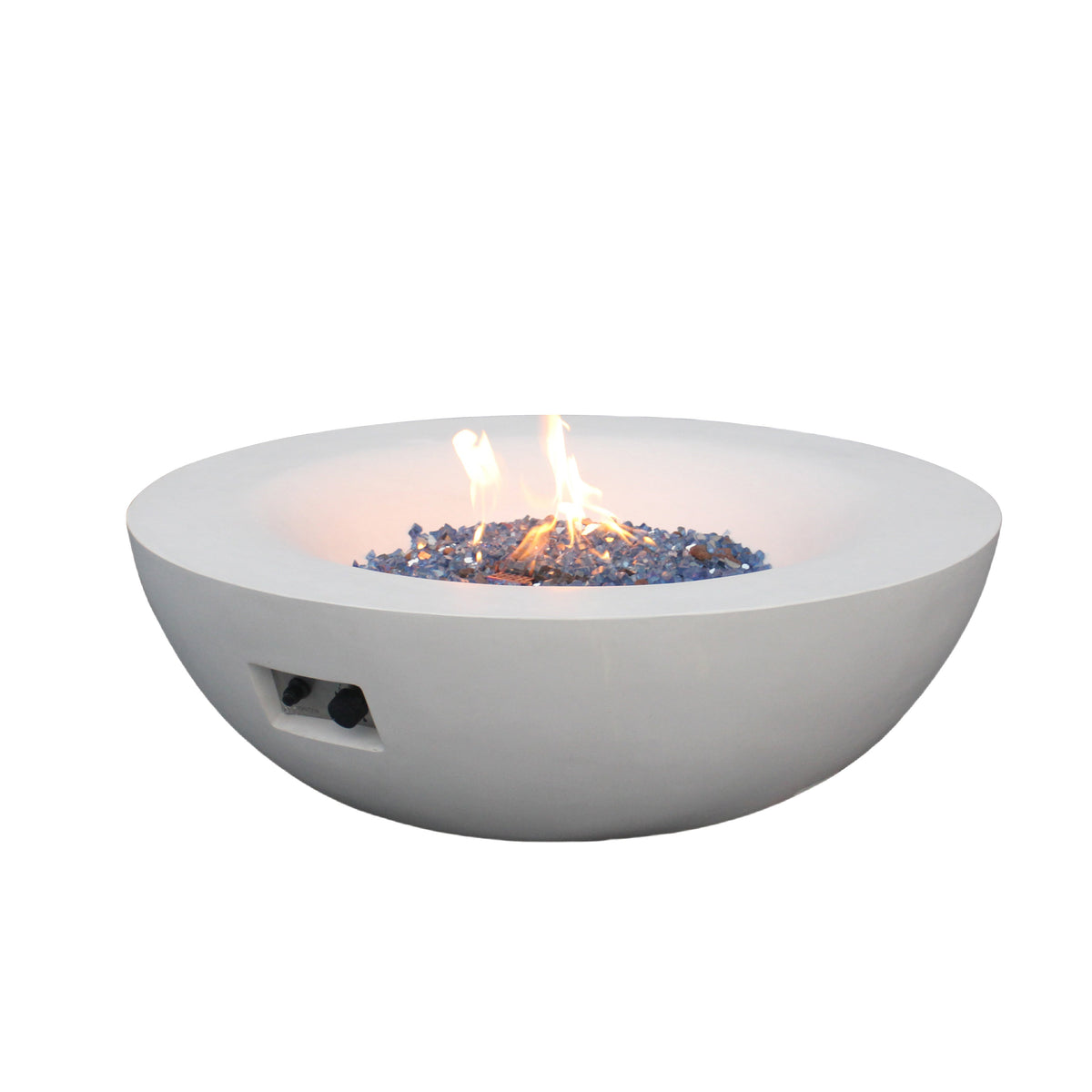 42 Inch Antique White Concrete Propane Fire Pit Bowl