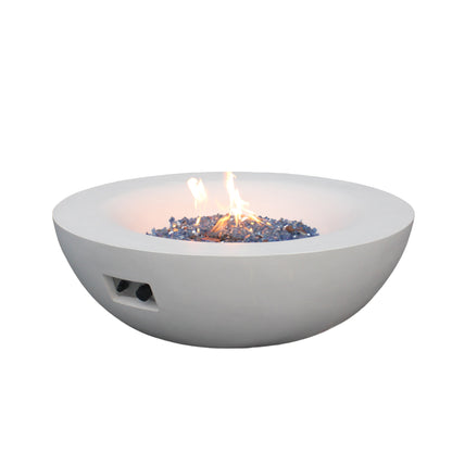 42 Inch Antique White Concrete Propane Fire Pit Bowl