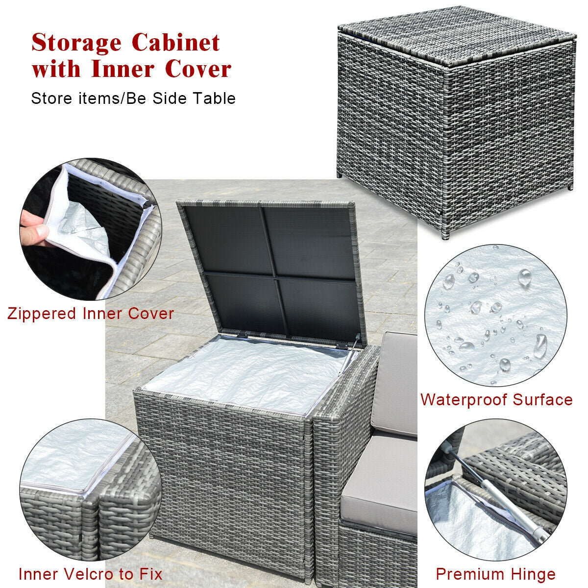 8-Piece Wicker Rattan Patio Sofa Set