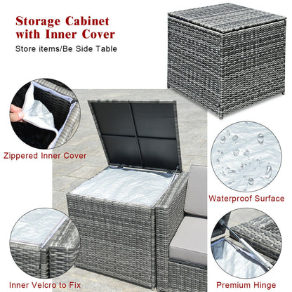 8-Piece Wicker Rattan Patio Sofa Set