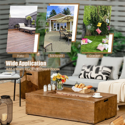 48 x 27 Inch Outdoor Propane Fire Pit Table