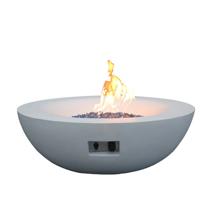 42 Inch Antique White Concrete Propane Fire Pit Bowl