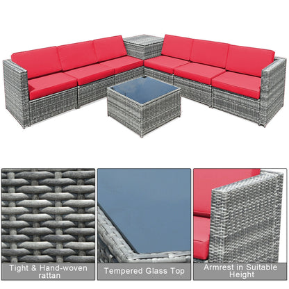 8-Piece Wicker Rattan Patio Sofa Set