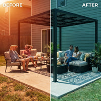 8 Ft. X 8 Ft. Matte Black Aluminum Pergola — Before & After