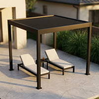 8 Ft. X 8 Ft. Matte Black Aluminum Pergola — Studio Shot