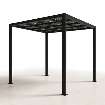 Aluminum Pergola Built for Modern Patios, 8x8 Ft Matte Black, Powder Coated, Easy Assembly