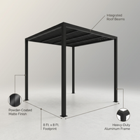 8 Ft. X 8 Ft. Matte Black Aluminum Pergola — infographic