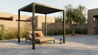 8 Ft. X 8 Ft. Matte Black Aluminum Pergola — Lifestyle