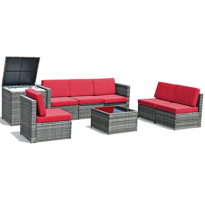 8-Piece Wicker Rattan Patio Sofa Set