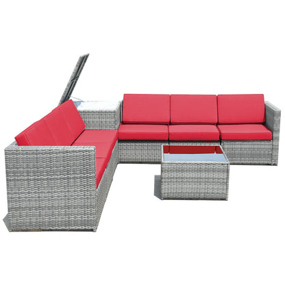 8-Piece Wicker Rattan Patio Sofa Set