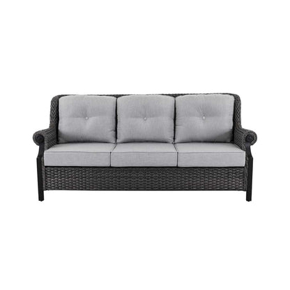 Lassen wicker living room set: 1 three-seater sofa and 2 swivel rocking chairs
