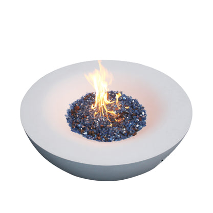 42 Inch Antique White Concrete Propane Fire Pit Bowl