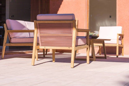 Agate Teak and Rope 4pc Seating Set