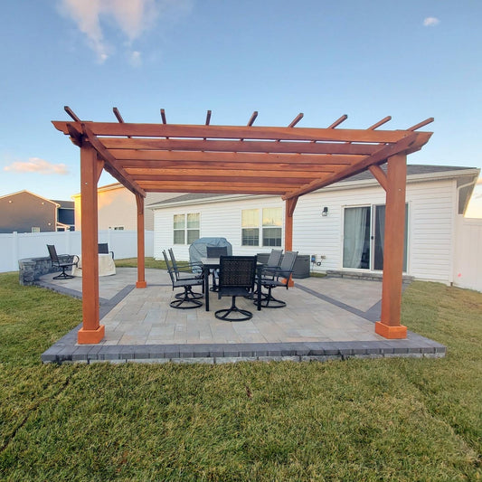 Solid Redwood or Douglas Fir Super Deck Pergola
