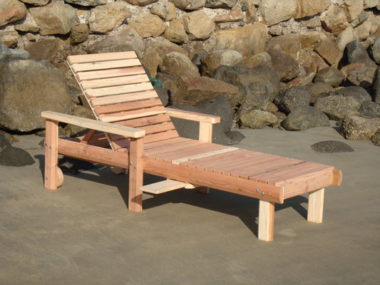Solid Redwood or Douglas Fir Outdoor Chaise Lounge