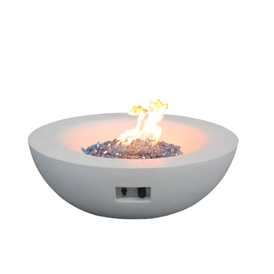 42 Inch Antique White Concrete Propane Fire Pit Bowl