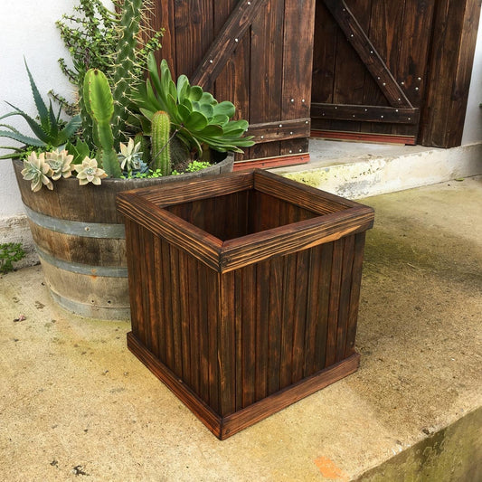 Solid Redwood Garden Planter Box with Drainage