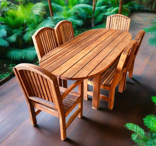 Solid Redwood or Douglas Fir Outdoor Dining Table