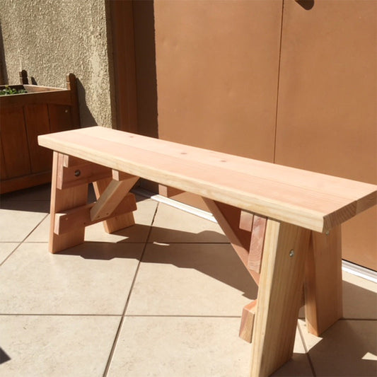Solid Redwood or Douglas Fir Outdoor Picnic Bench