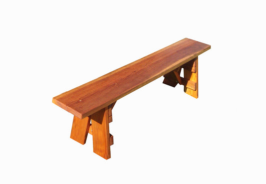 Solid Redwood or Douglas Fir Outdoor Picnic Bench