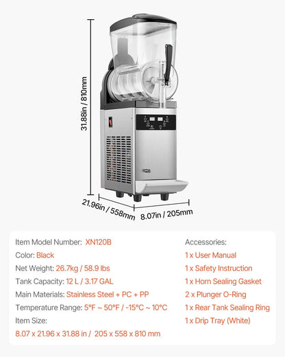 VEVOR SucceBuy Commercial Slushy Machine For Restaurants And Parties